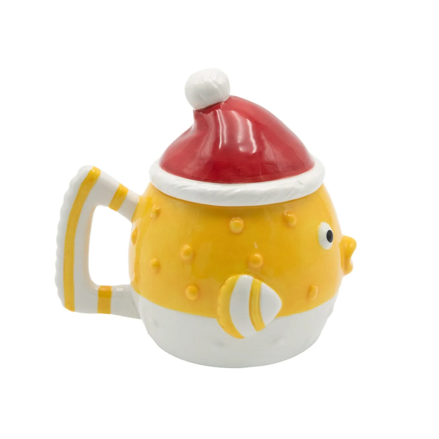 Tazza natalizia pesce pagliaccio giallo 600 ml ceramica