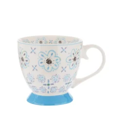 Tazza tè decoro azzurro in New Bone China, 450 ml
