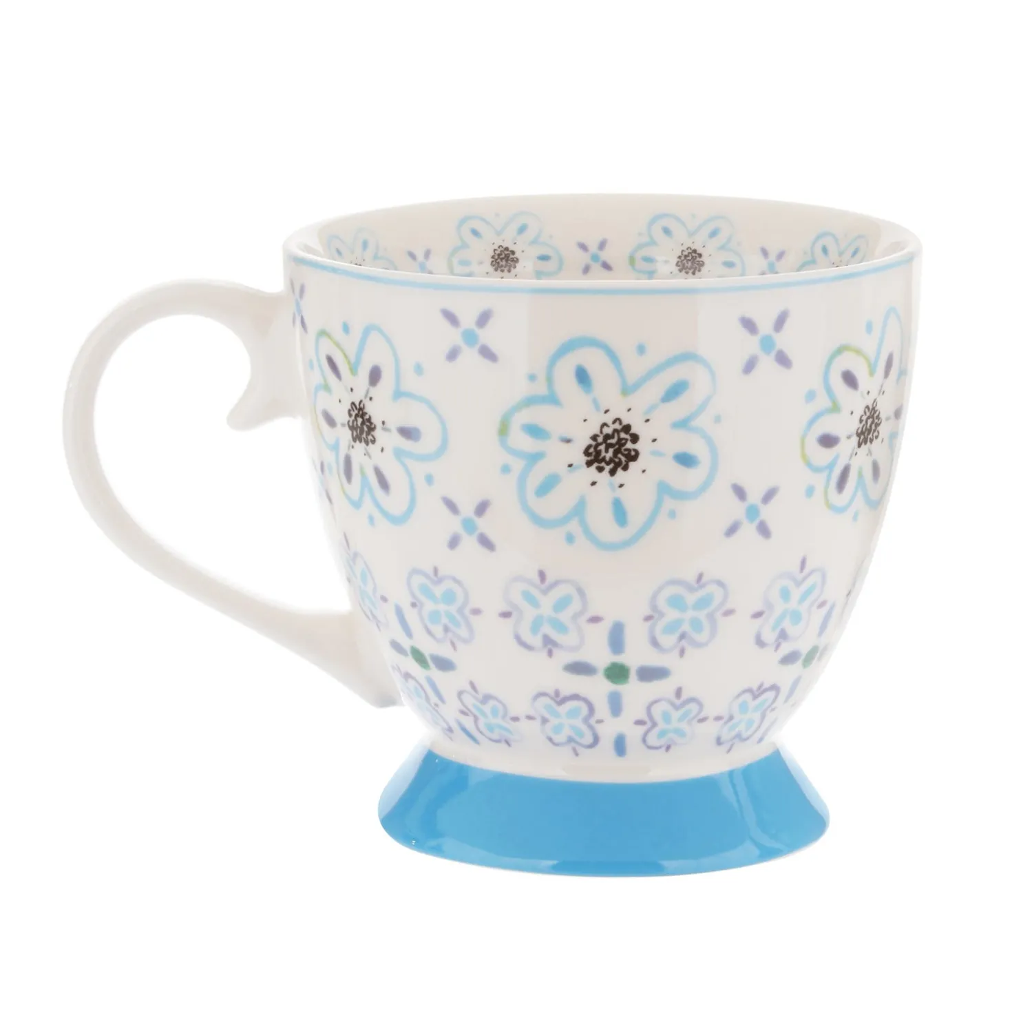 Tazza tè decoro azzurro in New Bone China, 450 ml