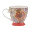 Tazza tè decoro mandala rossa in New Bone China, 450 ml