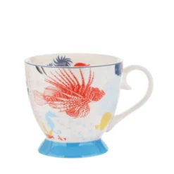 Tazza tè decoro marino azzurra in New Bone China, 450 ml