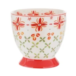 Tazza tè decoro rosso in New Bone China, 450 ml