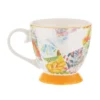Tazza tè fiori arancione in New Bone China, 450 ml