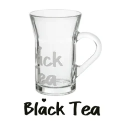Tazza tè in vetro 230 ml scritta Black Tea