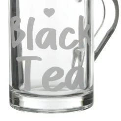 Tazza tè in vetro 230 ml scritta Black Tea
