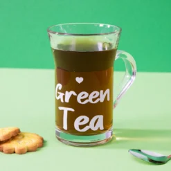 Tazza tè in vetro 230 ml scritta Green Tea