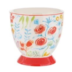 Tazza tè 450 ml fiori rossa in New Bone China