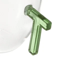 Tazzina caffè lettera T verde in vetro borosilicato, 150 ml