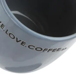Tazzina caffè 135 ml con piattino blu scritta Quotes