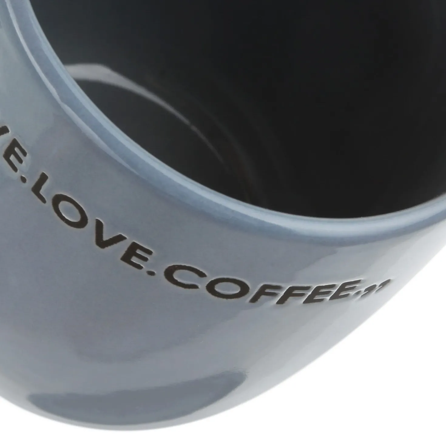 Tazzina caffè 135 ml con piattino blu scritta Quotes