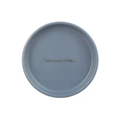 Tazzina caffè 135 ml con piattino blu scritta Quotes