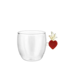 Tazzina in vetro borosilicato 120 ml cuore sacro