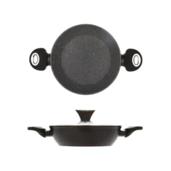 Tegame antiaderente 24 cm Collection nera con coperchio