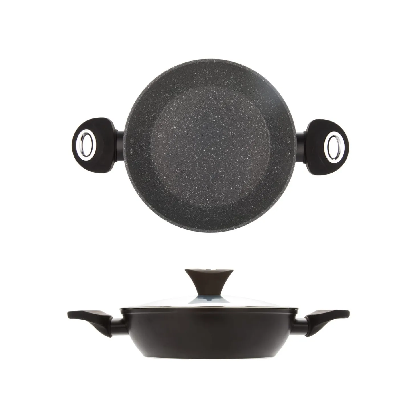 Tegame antiaderente 24 cm Collection nera con coperchio