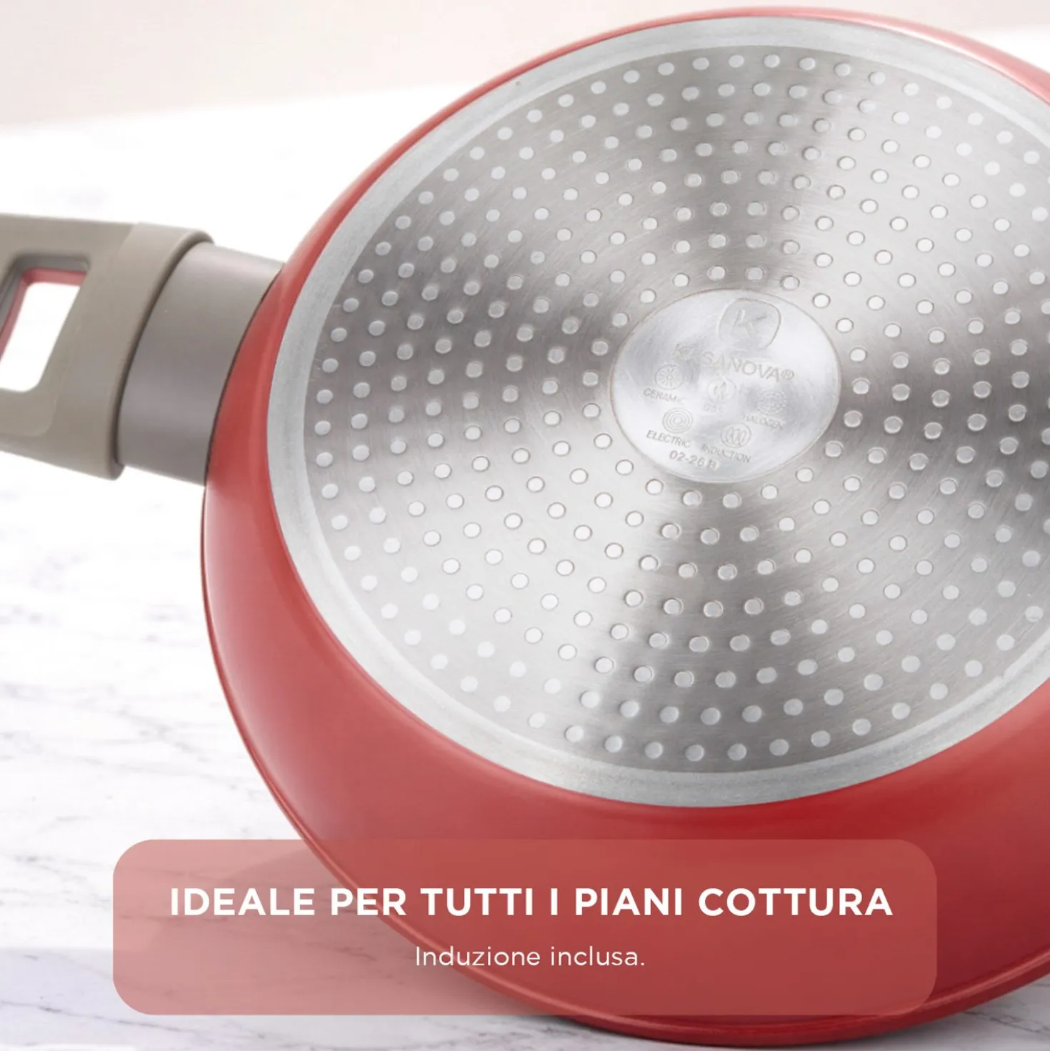 Tegame 26 cm antiaderente ceramico Koral con coperchio