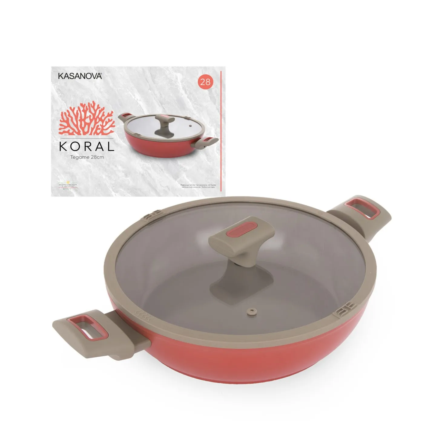 Tegame 28 cm antiaderente ceramico Koral con coperchio