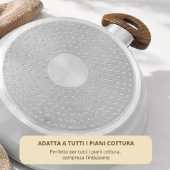 Tegame 24 cm antiaderente ceramico New Ceramic grigio