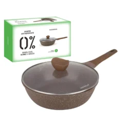Tegame 28 cm antiaderente 0 grassi con coperchio