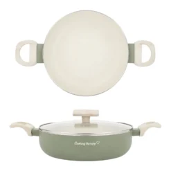 Tegame 24 cm avocado Cooking Therapy con coperchio