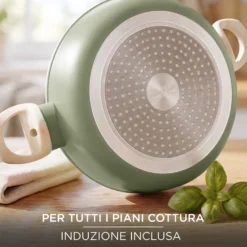 Tegame 24 cm avocado Cooking Therapy con coperchio