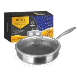 Tegame 28 cm con coperchio a 3 strati Tri - ply