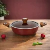 Tegame 24 cm con coperchio burgundy New Ceramic
