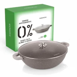 Tegame 40 cm con coperchio I Giganti design marrone