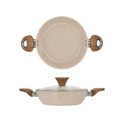 Tegame 24 cm coperchio taupe New Ceramic