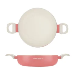 Tegame 28 cm corallo Cooking Therapy con coperchio