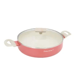 Tegame 28 cm corallo Cooking Therapy con coperchio