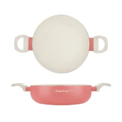 Tegame 24 cm corallo Cooking Therapy con coperchio