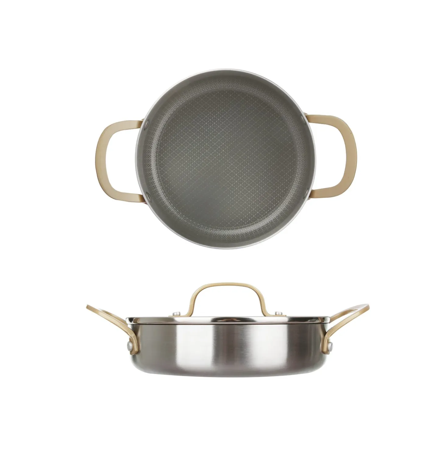 Tegame 20 cm triplo strato Tri Ply - Gold con coperchio