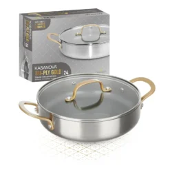 Tegame 24 cm triplo strato Tri Ply - Gold con coperchio
