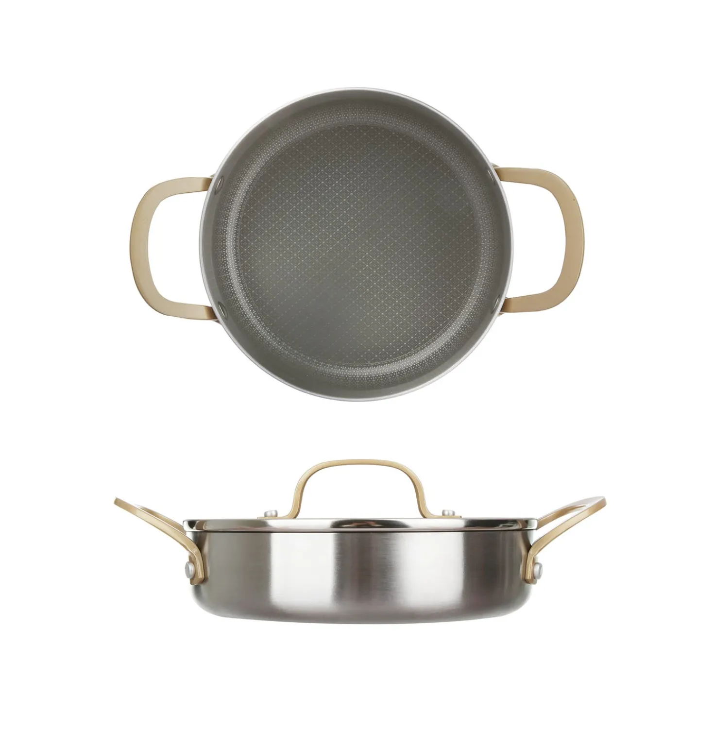 Tegame 24 cm triplo strato Tri Ply - Gold con coperchio