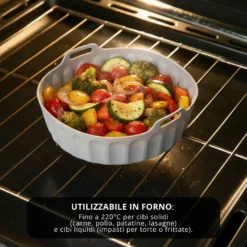 Teglia tonda 22,5 cm silicone per friggitrice ad aria grigia