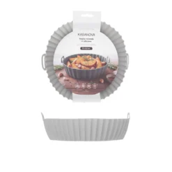 Teglia tonda 21 cm silicone per friggitrice ad aria grigia
