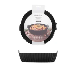 Teglia tonda 21 cm silicone per friggitrice ad aria nera