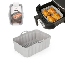Teglia 21x14 cm silicone per friggitrice ad aria grigia