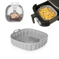 Teglia 22x22 cm silicone per friggitrice ad aria grigia