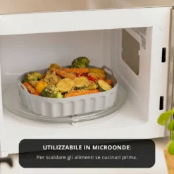 Teglia 22x22 cm silicone per friggitrice ad aria grigia