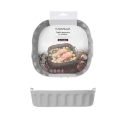 Teglia 22x22 cm silicone per friggitrice ad aria grigia