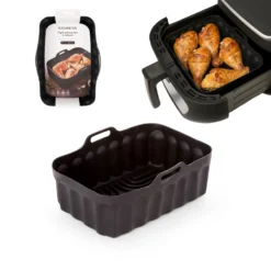 Teglia 21x14 cm silicone per friggitrice ad aria nera