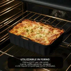 Teglia 21x14 cm silicone per friggitrice ad aria nera