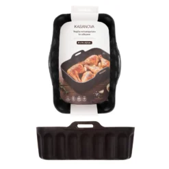 Teglia 21x14 cm silicone per friggitrice ad aria nera