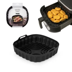 Teglia 22x22 cm silicone per friggitrice ad aria nera