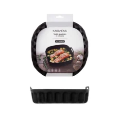 Teglia 22x22 cm silicone per friggitrice ad aria nera