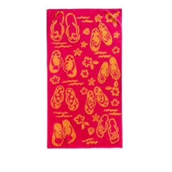 Telo mare 90x165 cm infradito rosso