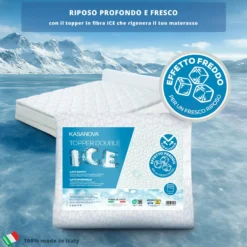 Topper matrimoniale fibra Ice effetto rinfrescante