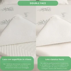 Topper memory Aloe Vera matrimoniale 7 zone comfort