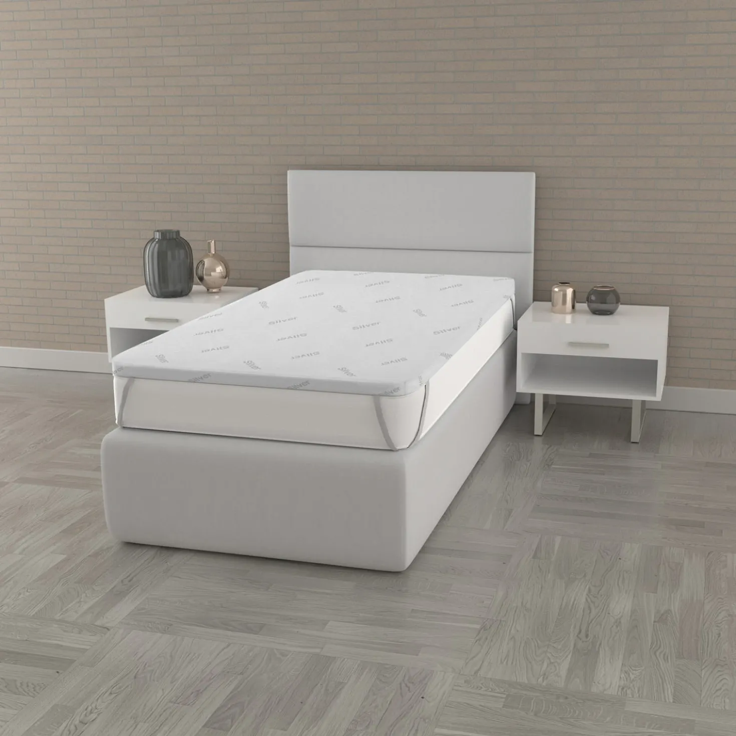 Topper 1 piazza e mezza in memory silver Datex